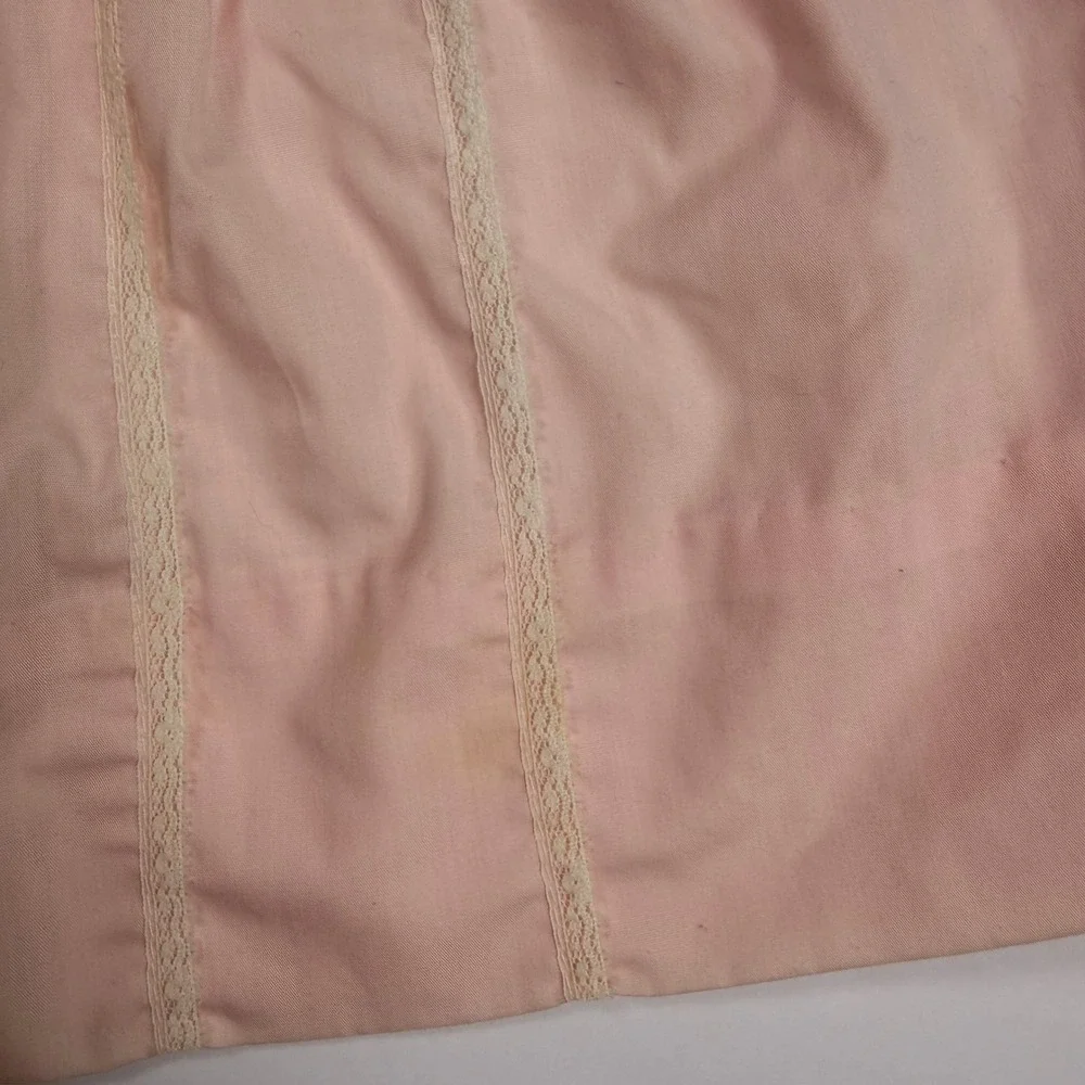 Polly Flinders Vintage Cottagecore Coquette Baby Dress Bonnet Set Pink Cotton